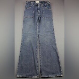 Vintage Gap jeans- flare, tab top, zipper fly, patch pocket.